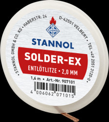 Desoldering wick Solder-Ex, copper, 1,6 m x 2,0 mm