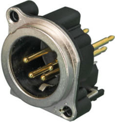 XLR panel plug, 4 pole, gold-plated, NC4MBV