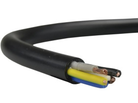 Przewód prądowy H05VV-F / OWY 500V 5x1 warsztatowy czarny linka Elektrokabel /100m/