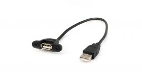 Kabel do montażu panelowego USB A-A m/ż