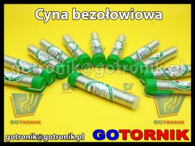 Cyna z topnikiem 1,00mm/14g Sn99Cu1 CYNEL (fiolka) bezołowiowa 1mm