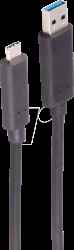 BS30-38485 USB 5 Gbps hybrid cable, A connector > C connector, 30.00 m, bla