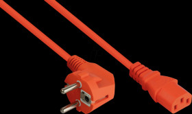 SK0130-O030 Safety plug type E+F (90° angled), to socket C13, 3m