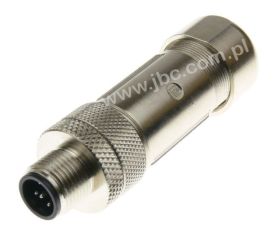 RSCQS 4/9, M12, 4 styki, złącze męskie (wtyk) proste, dławik (4-9mm), metalowe, ekranowane, LUMBERG, 69509, RSCQS49, ZM12M5