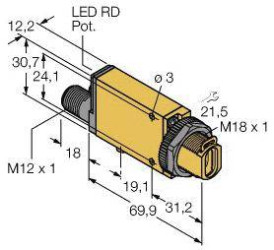 Turck 3050987 SM312FVGQD Czujnik światłowodowy 1 szt. (D x S x W) 71.3 x 12.3 x 30.7 mm