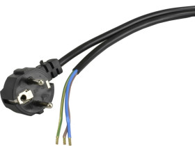 Przewód przyłączeniowy z wtyczką kątową WJ‑22 3x1,0mm 2m czarny