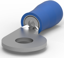Insulated ring cable lug, 1.04-2.62 mm², AWG 16 to 14, 3.68 mm, blue, 323817