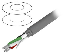 6328-SL005 Przewód na rolce 30,5m Alpha Essential 4x24AWG PVC ciemnoszary 300V