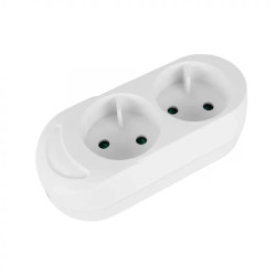 Gniazdo przenośne dwukrotne 16A 2P 250V białe GN-260