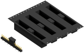 Pin header, 15 pole, pitch 2.54 mm, angled, black, SL10SMD04015SBTR