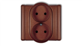 Flexi Gniazdo Podwójne B/U Brązowy Metalik 9Fgp-2P