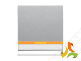 BERKER Q.1/Q.3/Q.7 Klawisz pojedynczy z podświetleniem 2 soczewkami i polem opis. aluminium aksamit lakierowany 16286084 HAGER