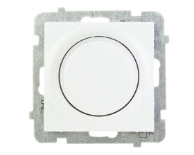 AS Ściemniacz przyciskowo-obrotowy /żarowy i halogenowy/ biały ŁP-8G/m/00