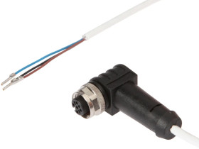 Złącze do samokonfekcjonowania M12 kątowa żeńskie druga końcówka niezarobiona 3-pinowe 5m PTFE 250V IP65 3x0.34mm² VK50H021