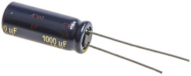 Kondensator 1000μF 10V dc Radialny, Otwór przelotowy Panasonic roztaw: 3.5mm 8 (Dia.) x 20mm