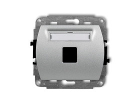 TREND Gniazdo multimedialne pojedyncze bez modułu (standard Keystone) srebrny metalik 7GM-1P KARLIK