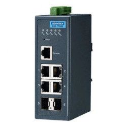 Zarządzalny switch przemysłowy - 4 porty Fast Ethernet, 2 porty gigabit SFP EKI-7706E-2F-AE