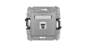 Mini Gniazdo Telefoniczne Pojedyncze 1Xrj11 4-Stykowy Beznarzędziowe Srebrny...