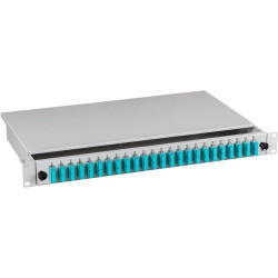 FO splice box, 24 x 50/125 OM4, 12 x SC duplex, (W x H x D) 483 x 44.5 x 244 mm, gray, BA71203.24OM4