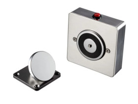 Trzymacz drzwiowy naścienny siła trzymania 50kg, zasilanie 12V / 24V DC DH-30