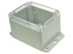 Obudowa; uniwersalna; G221CMF; poliwęglan; 115mm; 90mm; 80mm; IP65; jasnoszary; przezroczysta pokrywa; kołnierz montażowy; Gaint