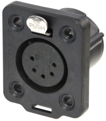 XLR panel socket, 5 pole, gold-plated, NC5FDX-TOP