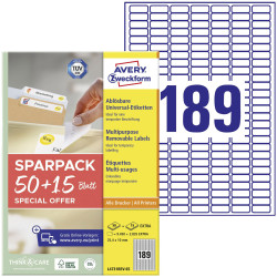 Avery-Zweckform L4731REV-65 labels removable paper white 25.4x10mm 65 sheet