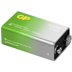 GP SUP1604A251C1 Super 9V Battery 1piece - Long-lasting Leak-Proof Alkaline