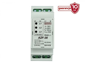 Automatyczny przełącznik faz AZF-3X 16A TRMS czas 100ms DIN 2 moduły