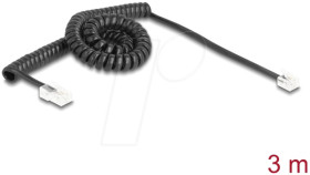 88480 Telephone cable / coiled cable, RJ11 plug / RJ45 plug, 3 m