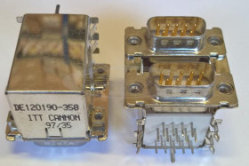 zastaw DE120190-358 wtyk + wtyk DSU09 GOLD kątowe ITT CANNON