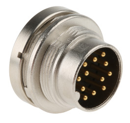 Złącze wielostykowe przemysłowe 12-pinowe M16, panelowe Gniazdo binder