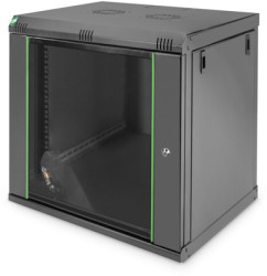 Wall enclosure, (H x W x D) 611 x 600 x 450 mm, IP20, sheet steel, black, DN-19 12-U-EC-SW