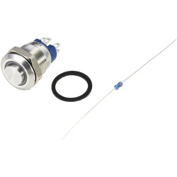 TruComponents 782673 Pushbutton ,Panel Mount,Off/(On),SPDT-NO,PushOn,IP67