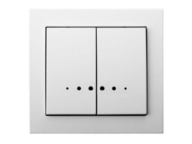 KIER Wyłącznik podwójny świecznikowy z podświetleniem pomarańczowym biały ŁP-2WS/00 OSPEL