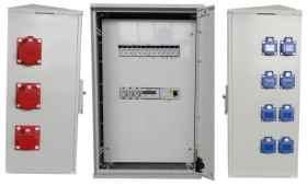 Rozdzielnica elektryczna budowlana na elewacje (8x2P+Z, 2x16A/5P, 1x32A/5P) RB40x60-K40-00128Z-EL