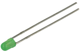 Dioda LED; L-934GD-12V; 3mm; zielony; Światłość: 6÷15mcd; 40°; zielona; dyfuzyjna; 12V; 11,5A; 565nm; przewlekany (THT); Kingbri