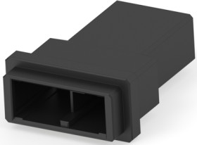 Plug housing, 2 pole, pitch 10.16 mm, straight, black, 2-353046-2