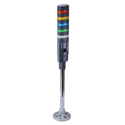 LD6A-5PZQB-RYSGWC Red/Yellow/Blue/Green/White Clear Lens Stack Light LED Tower with Sounder & Flasher Pole Mount 24VAC/DC IDEC