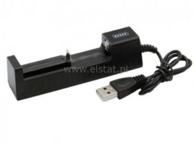 Ładowarka na 1 akumulator 18650; zasilanie USB