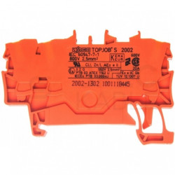 WAGO TOPJOBS 2002-1302 Złączka szynowa 3-przewodowa 2,5mm2 na szynę TH35 pomarańczowa