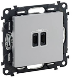 Legrand Gniazdo USB Valena Life Allure aluminiowy 753307