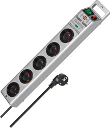 Przedłużacz 2.5m 5 gniazda Przedłużacz z gniazdami typ Typ E - gniazdo francuskie CEE 7/7 niemieckie Schuko/francuskie