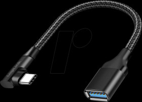 CU0100 USB 3.1 cable, 90° type-C connector &gt; port, 0.2 m