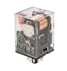 Przekaźnik monostabilny 110V ac 3PDT Omron 2.3W, Wciskane 932 Ω