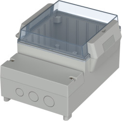 ABS enclosure, (L x W x H) 261 x 296 x 110 mm, light gray (RAL 7035), IP65, 41311109