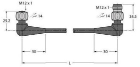 Turck 6933890 Złącze konfekcjonowane czujnika/aktuatora WKH4.5-1-WSH4.5/TFG, piny: 5, 1 m, 1 szt.