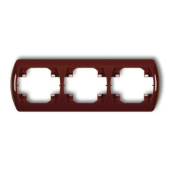 TREND Ramka pozioma potrójna brązowy 4RH-3