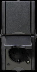 947505002 proAQA - Two earthed contact outlets, hinged cover, black