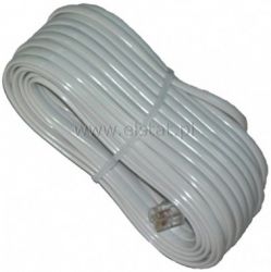 Sznur telefoniczny 20m WT-WT biały; 6P4C